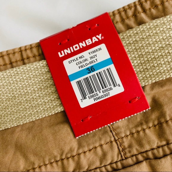 NWT UNIONBAY Cordova Messenger Belted CARGO SHORTS - Picture 4 of 7